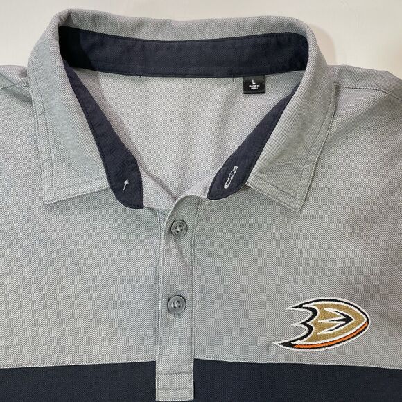 Travis Matthews Men’s Polo Shirt - NHL Collection Anaheim Ducks Black Gray Large - Picture 2 of 6